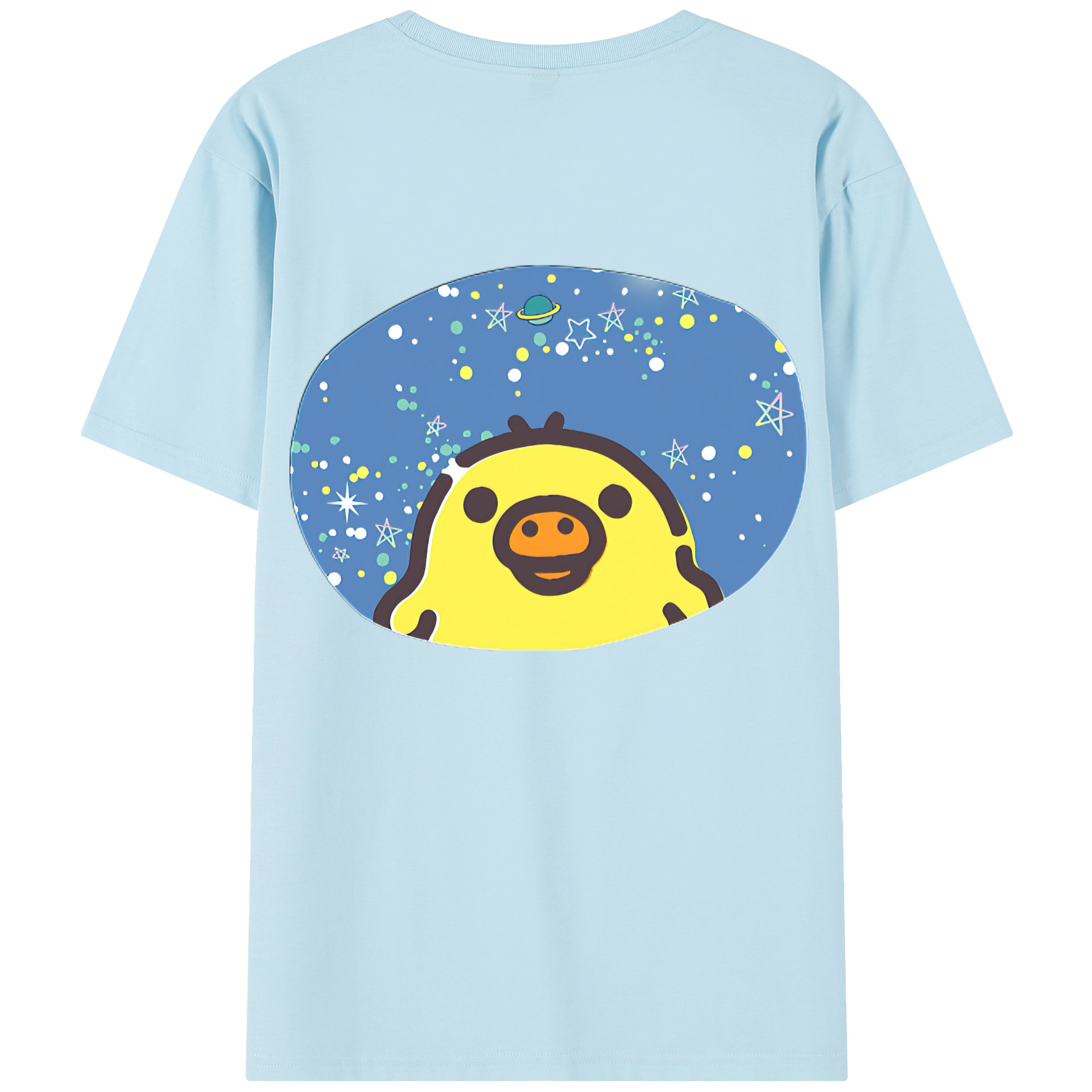 （画像用） リラックマ リラックマ キイロイトリ Rilakkuma Korilakkuma Kiiroitori 綿100％半袖Tシャツ（背面プリント）